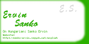 ervin sanko business card